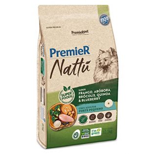 Ração Seca PremieR Pet Nattú Abóbora para Cães Adultos de Pequeno Porte Frango Vegetais 10