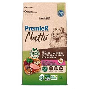 Ração Seca PremieR Pet Nattú Mandioca para Cães Adultos de Pequeno Porte Frango Vegetais 1 kg