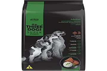 Ração Seca Three Dogs Super Premium Carne e Arroz para Cães Adultos Raças Médias e Grandes Carne Cereais 3 kg