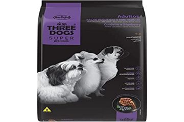 Ração Seca Three Dogs Super Premium Cordeiro e Blueberry para Cães Adultos Raças Pequenas e Mini Indoor Cordeiro Vegetais 10