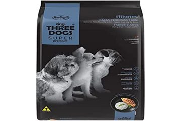Ração Seca Three Dogs Super Premium Frango e Arroz para Cães Filhotes Raças Pequenas e Mini Frango Cereais 1 kg