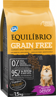 Ração Equilíbrio Grain Free para Cães Sênior de Raças Mini Frango Vegetais 1