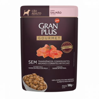 Ração Úmida GranPlus Menu Sachê Salmão para Cães Adultos Peixe 100 g