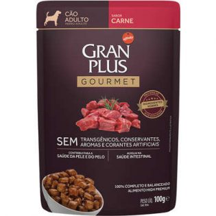 Ração Úmida GranPlus Sachê Gourmet Carne para Cães Adultos Carne 100 g