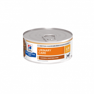Ração Úmida Hill's Prescription Diet Lata c/d Cuidado Urinário para Cães Frango Vegetais 156 g