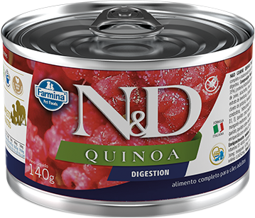 Ração Úmida Lata Farmina N&D Quinoa Digestion para Cães Adultos Cereais Vegetais 140 g