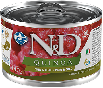 Ração Úmida Lata Farmina N&D Quinoa Skin & Coat Pato & Coco para Cães Adultos Pato 140 g
