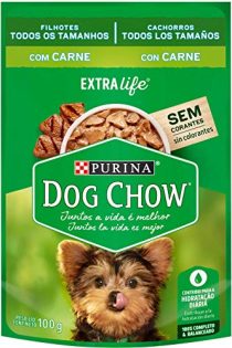 Ração Úmida Nestlé Purina Dog Chow Extra Life Sachê Carne para Cães Filhotes Carne 100 g