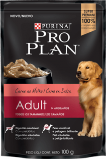 Ração Úmida Nestlé Purina Pro Plan Carne ao Molho Cães Adultos Cordeiro Cereais 100 g