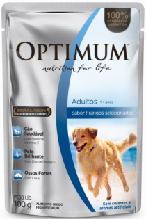 Ração Úmida Optimum Sachê para Cães Adultos Frango Frango 100 g