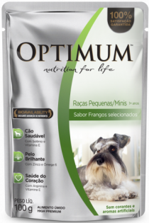 Ração Úmida Optimum Sachê para Cães Adultos Raças Pequenas e Minis Frango Frango 100 g