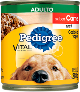 Ração Úmida Pedigree Lata Patê de Carne para Cães Adultos - 280 g Carne 280 g