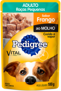 Ração Úmida Pedigree Sachê Frango ao Molho para Cães Adultos de Raças Pequenas Frango 100 g
