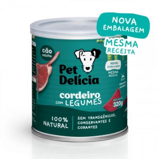 Ração Úmida Pet Delícia Cordeiro com Legumes para Cães Adultos Frango 320 g