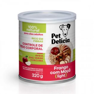 Ração Úmida Pet Delícia Natural Frango com Maçã Fit Light Frango 320 g