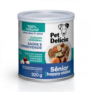 Ração Úmida Pet Delícia Natural Happy Oldies com Colágeno para Cães Sênior 7+ anos Frango 320 g