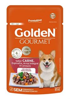 Ração Úmida PremieR Pet Golden Gourmet Carne para Cães Adultos de Porte Pequeno Carne Vegetais 85 g