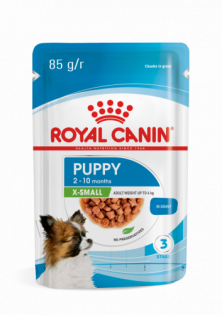 Ração Úmida Royal Canin Sachê X-small Puppy para Cães Filhotes de Porte Miniatura Frango Cereais 85 g