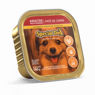 Ração Úmida Special Dog Patê Carne para Cães Adultos Raças Pequenas Carne Vegetais 150 g