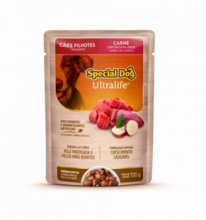 Ração Úmida Special Dog Sachê Carne para Cães Filhotes Carne Vegetais 100 g