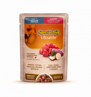 Ração Úmida Special Dog Sachê Carne para Cães Sênior Carne Vegetais 100 g
