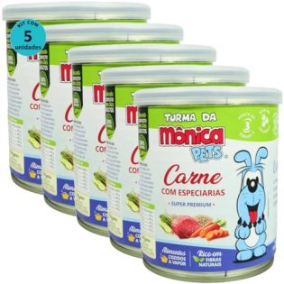 Ração Úmida Turma da Mônica Pets Carne com Especiarias 280g Para Cães Adultos Kit 5 un 280 g
