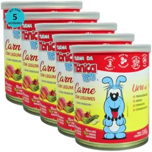 Ração Úmida Turma da Mônica Pets Carne com Legumes 280g Para Cães Adultos Kit 5 un  280 g