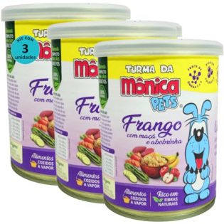 Ração Úmida Turma da Mônica Pets Frango com Maçã e Abobrinha 280g Cães Adultos Kit 3 un 280 g