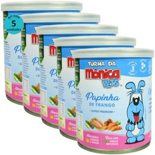 Ração Úmida Turma da Mônica Pets Papinha de Frango 280g Para Cães Filhotes Kit 5 un 280 g