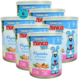 Ração Úmida Turma da Mônica Pets Papinha de Frango 280g Para Cães Filhotes Kit 6 un  280 g