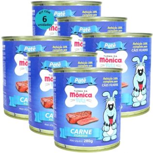 Ração Úmida Turma da Mônica Pets Patê Sabor Carne 280g Cães Filhotes Kit 6 un 280 g