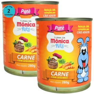 Ração Úmida Turma da Mônica Pets Patê Sabor Carne com Legumes 280g Cães Adultos Kit 2 un 280 g