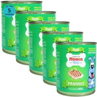 Ração Úmida Turma da Mônica Pets Patê Sabor Frango 280g Cães Adultos Kit 5 un 280 g