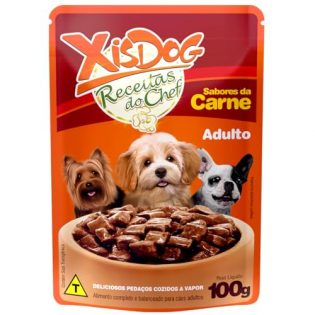 Ração Úmida XisDog Receitas do Chef Adulto Sabores da Carne Carne Cereais 100 g