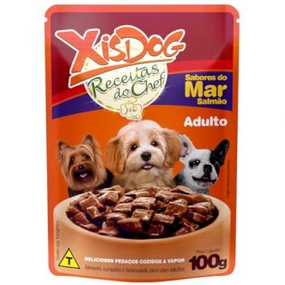 Ração Úmida XisDog Receitas do Chef Adulto Sabores do Mar Salmão Peixe 100 g