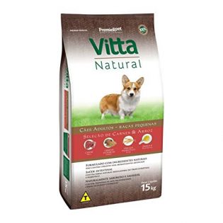 Ração Vitta Natural Adulto Racas Pequenas Carne - 15kg Premier Pet para Todas Pequeno Adulto - Sabor Carne  15 kg