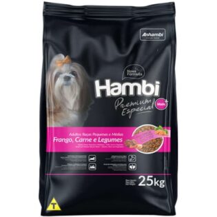 Ração Hambi para Cães Pequenos e Médios Sabor Carne, Frango e Legume