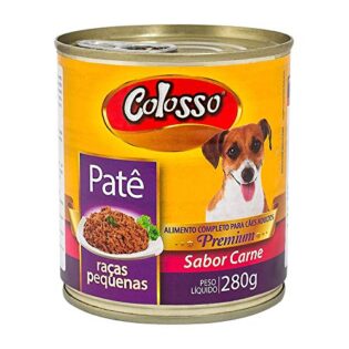 Patê para Cães Colosso Premium Raças Pequenas Sabor Carne Lata com 280g  280 g