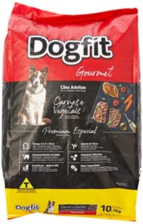 Ração Seca Dogfit Gourmet Carne e Vegetais para Cães Adultos Carne Vegetais 10