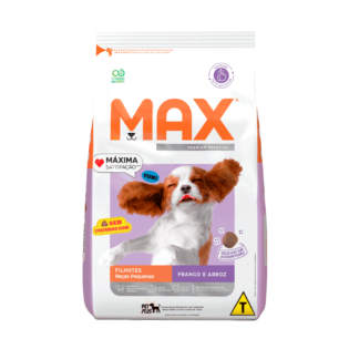 Ração Seca Max Frango e Arroz para Cães Filhotes de Porte Pequeno Frango Cereais 10