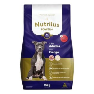 Ração Seca Nutrilus Power+ Frango & Carne para Cães Adultos Frango Vegetais 15 kg