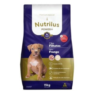 Ração Seca Nutrilus Power+ Frango & Carne para Cães Filhotes Frango Vegetais 15 kg