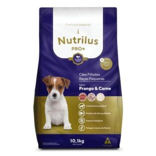 Ração Seca Nutrilus Pro+ Frango & Carne para Cães Filhotes de Raças Pequenas Frango Cereais 10