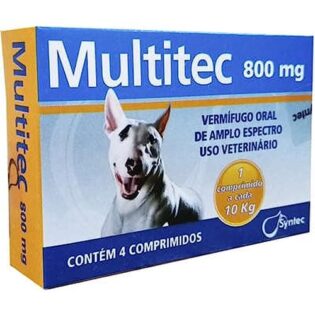 Vermífugo Syntec Multitec 800 mg para Cães até 10 Kg - 4 comprimidos)  10 kg