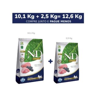 Ração Farmina N&D Prime Cordeiro e Blueberry Cães Adultos Raças Pequenas Carne Vegetais 12