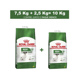 Ração Royal Canin Mini Adult 8+ para Cães Adultos de Raças Pequenas com 8 Anos ou mais Frango 10 kg