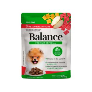 Ração Úmida Balance Carne ao Molho com Frutas para Cães Adultos Cordeiro Cereais 85 g